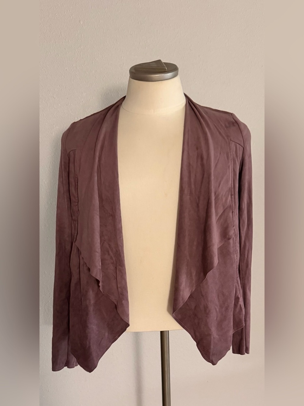 Kut from the Kloth Faux Suede Dusty Rose Open-Front Jacket/Cardigan Medium